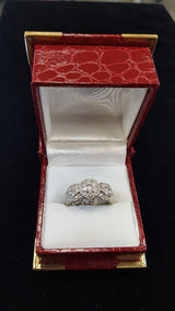 18K Trinity Cluster Diamond Engagement Ring
